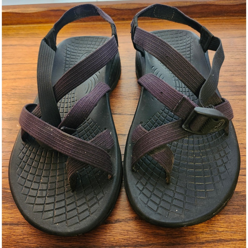 Chaco Z Cloud 2 Sandals Mens 9 Black Double Strap Toe Loop Hiking Water Shoes